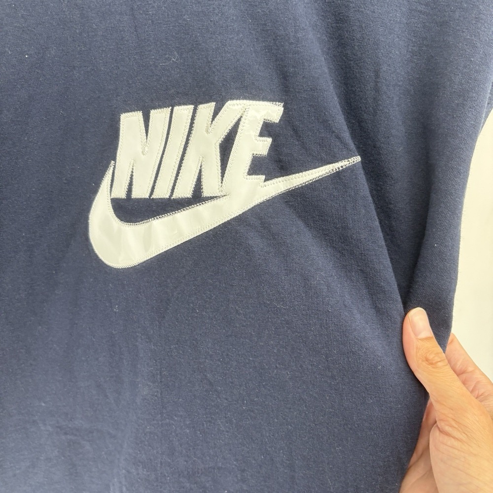 Vintage Nike Blue Long Sleeve Shirt Puff Print Embossed Embroidery Men XL - Picture 4 of 9